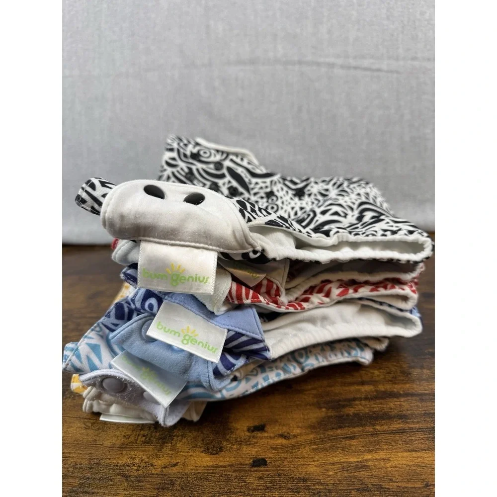 8 BumGenius Chelsea Perry Diaper Cover Lot Of 8 One Size Adjustable Snaps